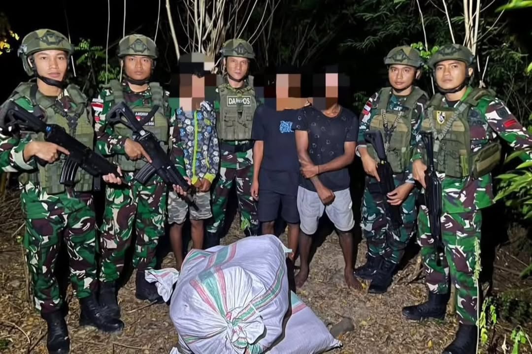 Yonarmed 12 Tegas Amankan 47 Ball Tembakau di Jalur Ilegal Perbatasan