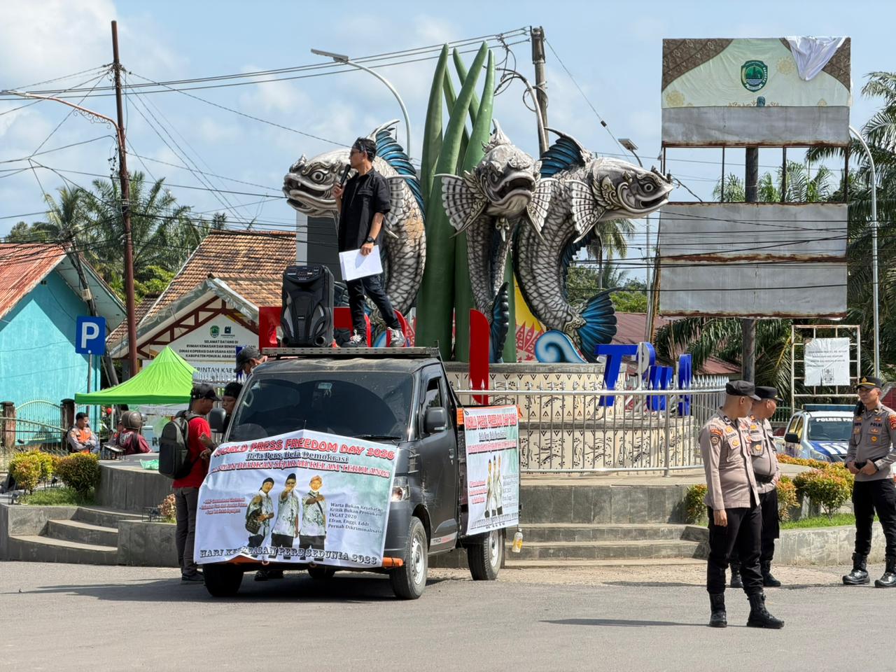 Unjuk Rasa Damai Wartawan di PALI Dikawal Ketat, Tanpa Gangguan